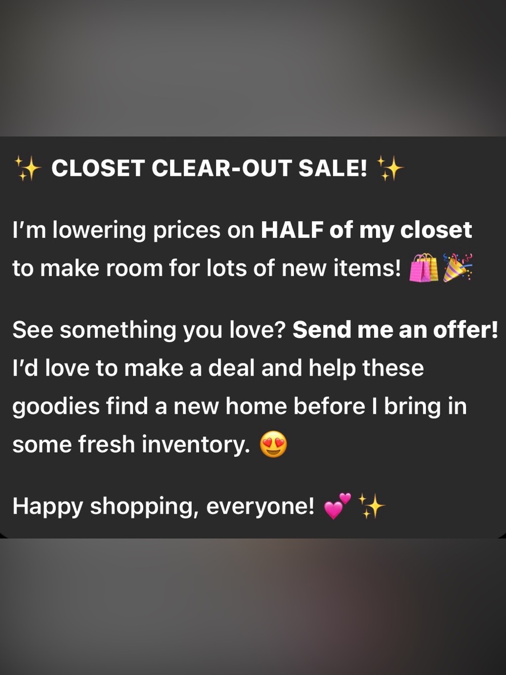 Clear-Out Sale Decorative Poster - Black
